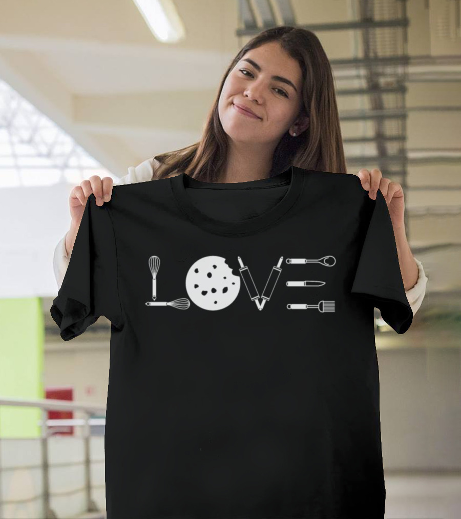 Love Cookie Baking Whisk Rolling Pin Utensils T-Shirt