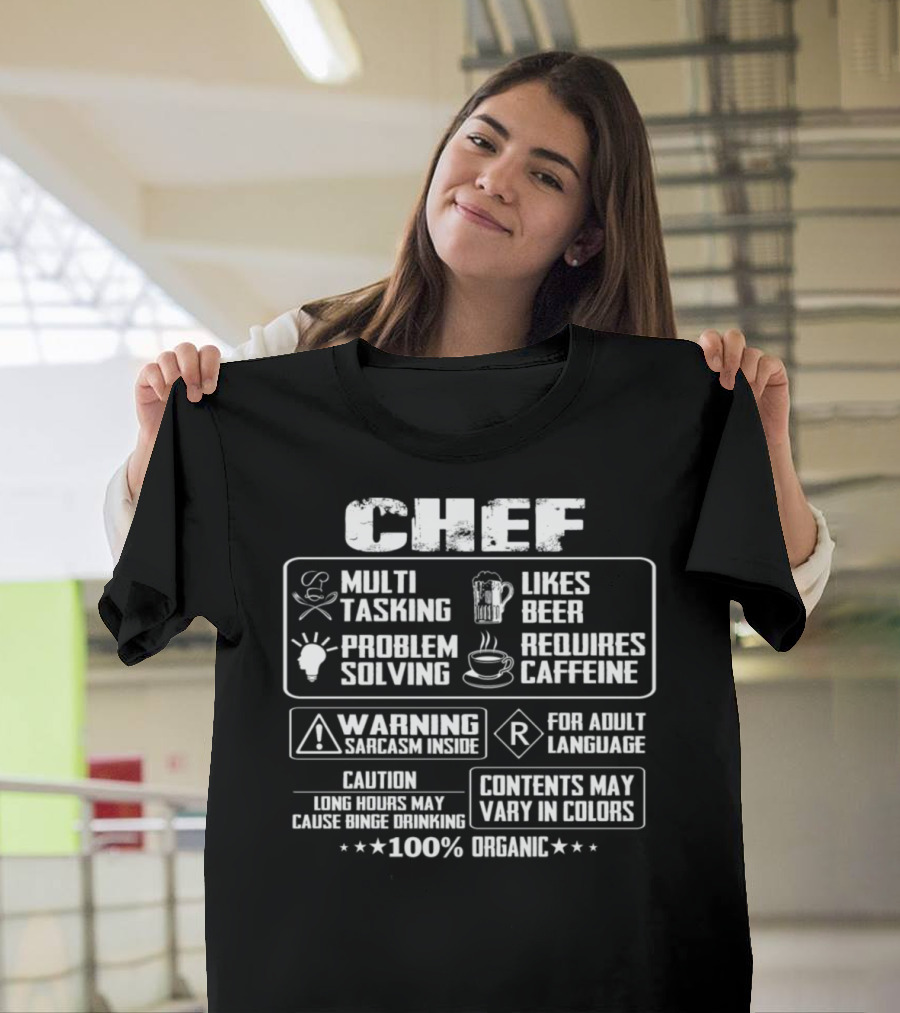 Chef Multitasking Problem Solving Likes Beer Requires Caffeine Warning Sarcasm Inside For Adult Language Caution Long Hours May Cause Binge Drinking 1