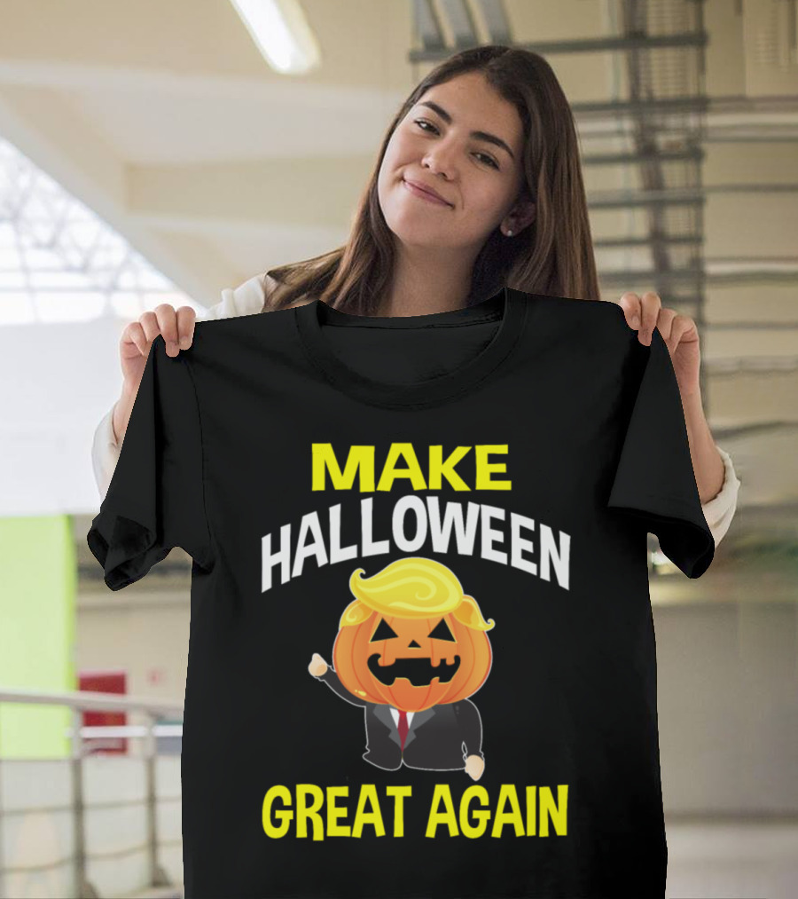 Make Halloween Great Again Jack-O'-Lantern Pumpkin Head in Suit T-Shirt