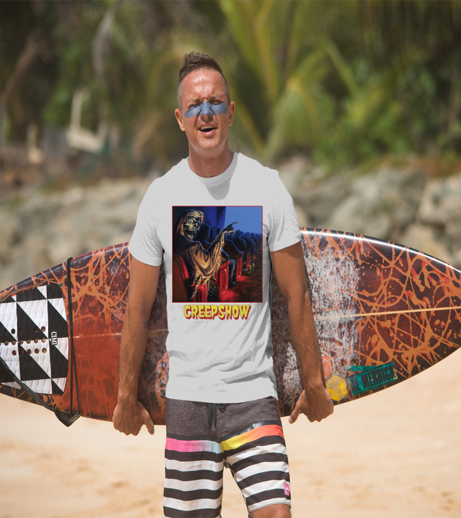 Creepshow Skeleton Ushers Menacing Audience In Theater Scene T-Shirt