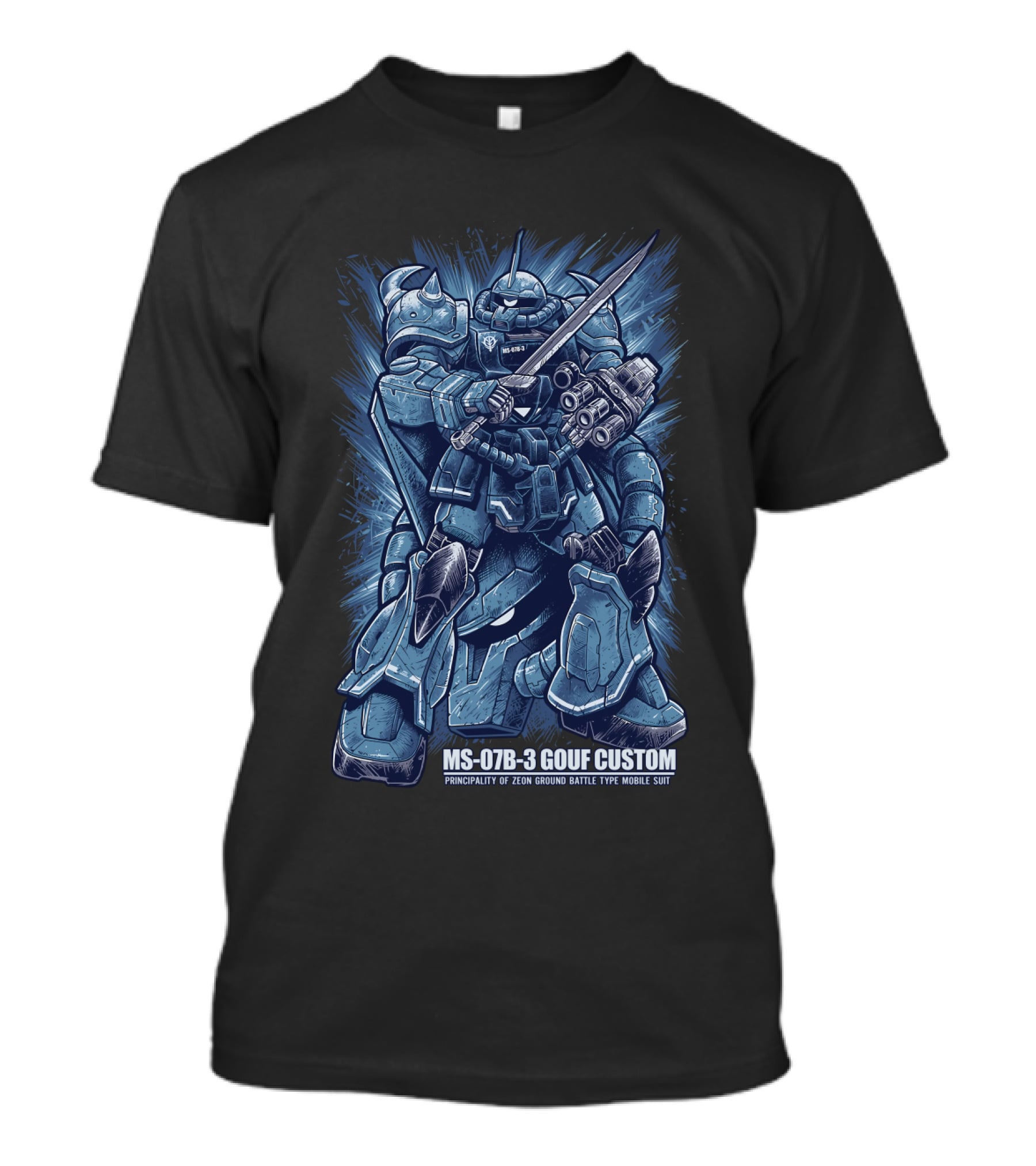 MS-07B-3 Gouf Custom Principality Of Zeon Ground Battle Type Mobile Suit Gundam T-Shirt
