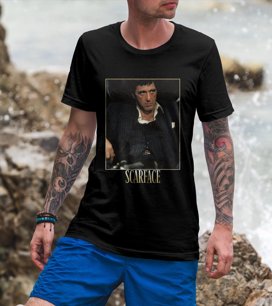 SCARFACE Tony Montana Al Pacino Classic Movie Scene T-Shirt