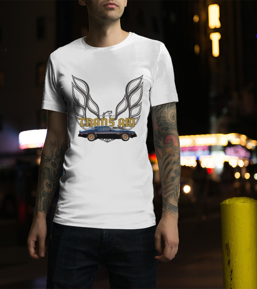 Pontiac Trans Am Smokey And The Bandit Car With Iconic Firebird Wings T-Shirt