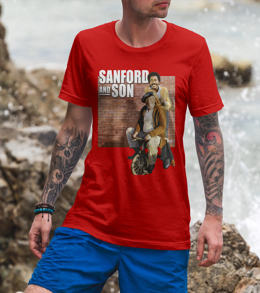 Sanford And Son Red Brick Wall Background T-Shirt