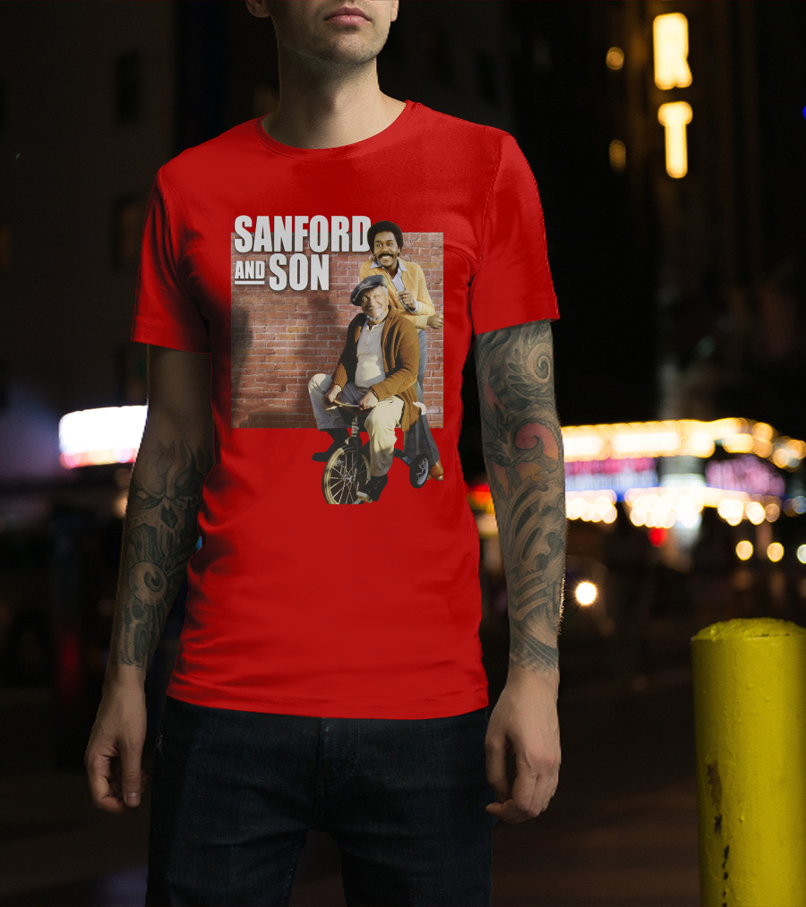 Sanford And Son Red Brick Wall Background T-Shirt