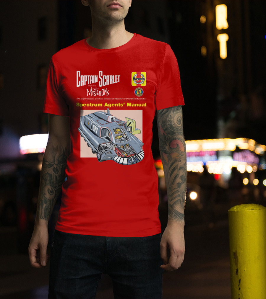 Captain Scarlet And The Mysterons Spectrum Agents' Manual SPV Haynes Cloudbase Spectrum World Security Vehicles T-Shirt