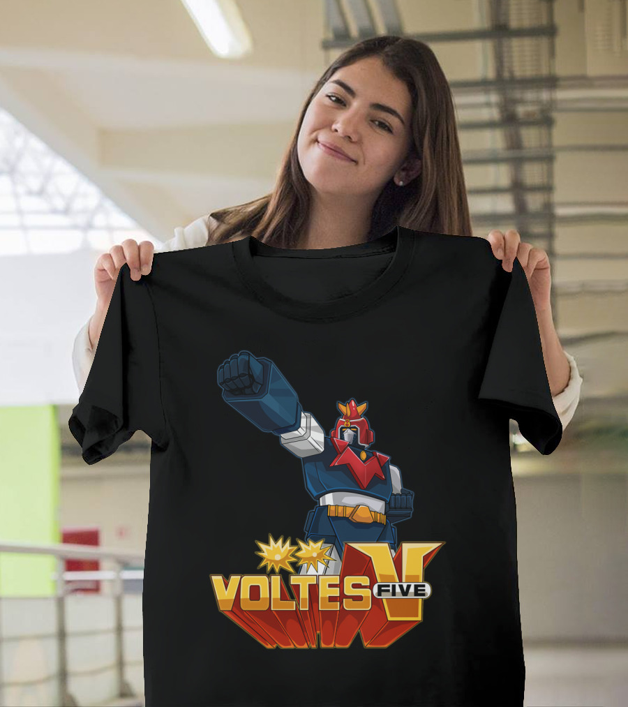 Voltes Five Robot Iconic Anime Character Fist Power Action T-Shirt