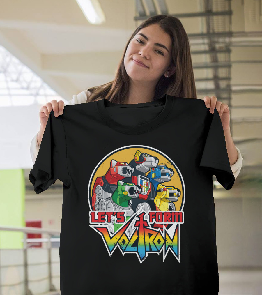 Let’s Form Voltron Lions Retro Iconic Team Assembly T-Shirt