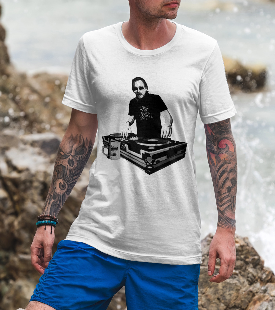 DJ Fever Black Death Coffee Turntable Maven T-Shirt