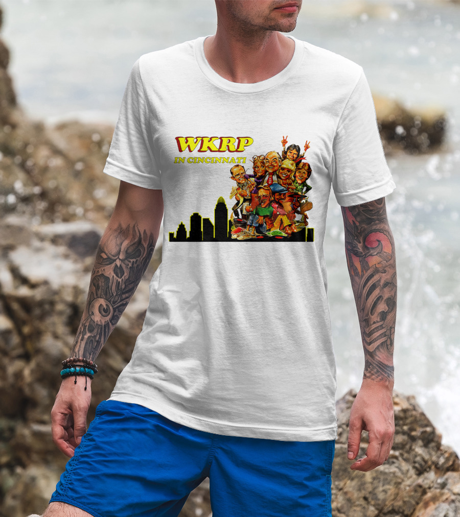 WKRP In Cincinnati Characters And Skyline T-Shirt