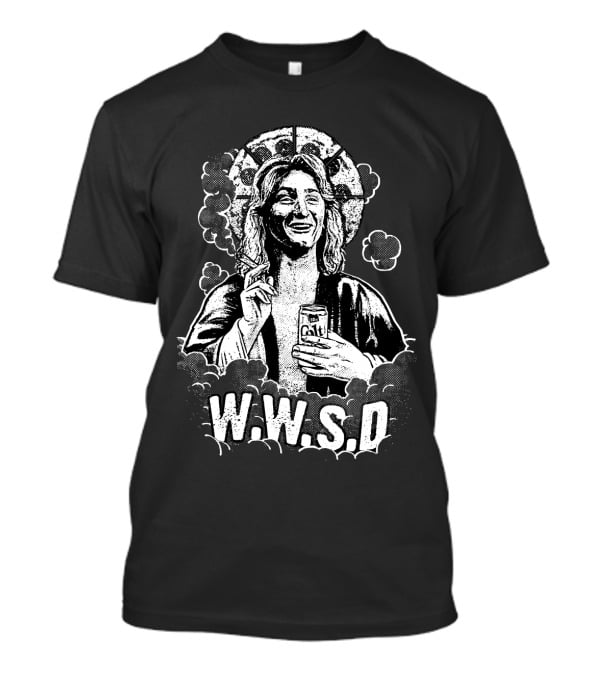 Fast Times WWSD Spicoli With Malt Can And Halo T-Shirt