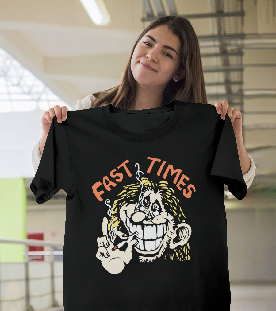 Fast Times Cheech And Chong Style Smoking Cartoon T-Shirt