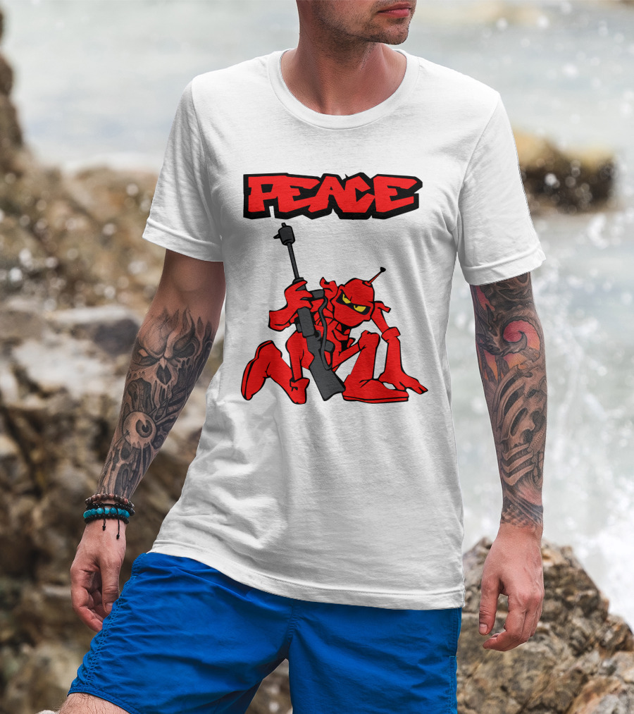 PEACE Ant Holding Rifle T-Shirt
