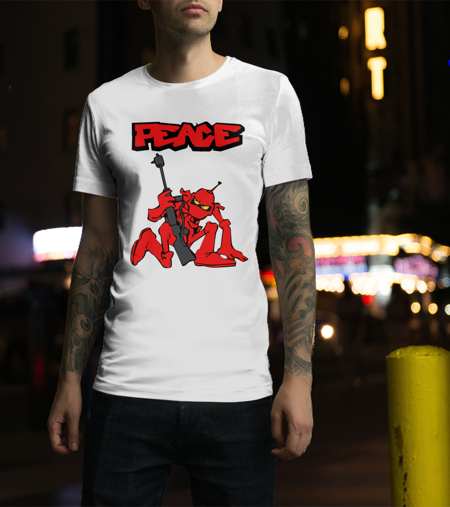 PEACE Ant Holding Rifle T-Shirt