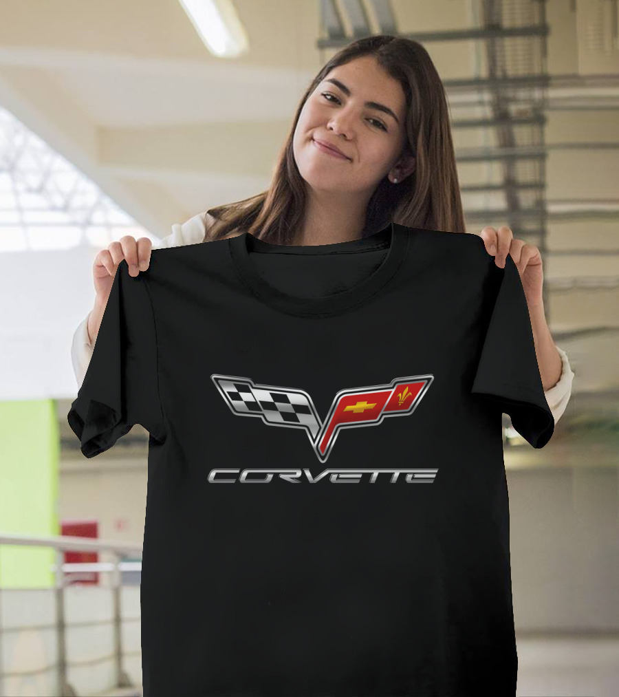 Corvette C2 Racing Flags Emblem T-Shirt