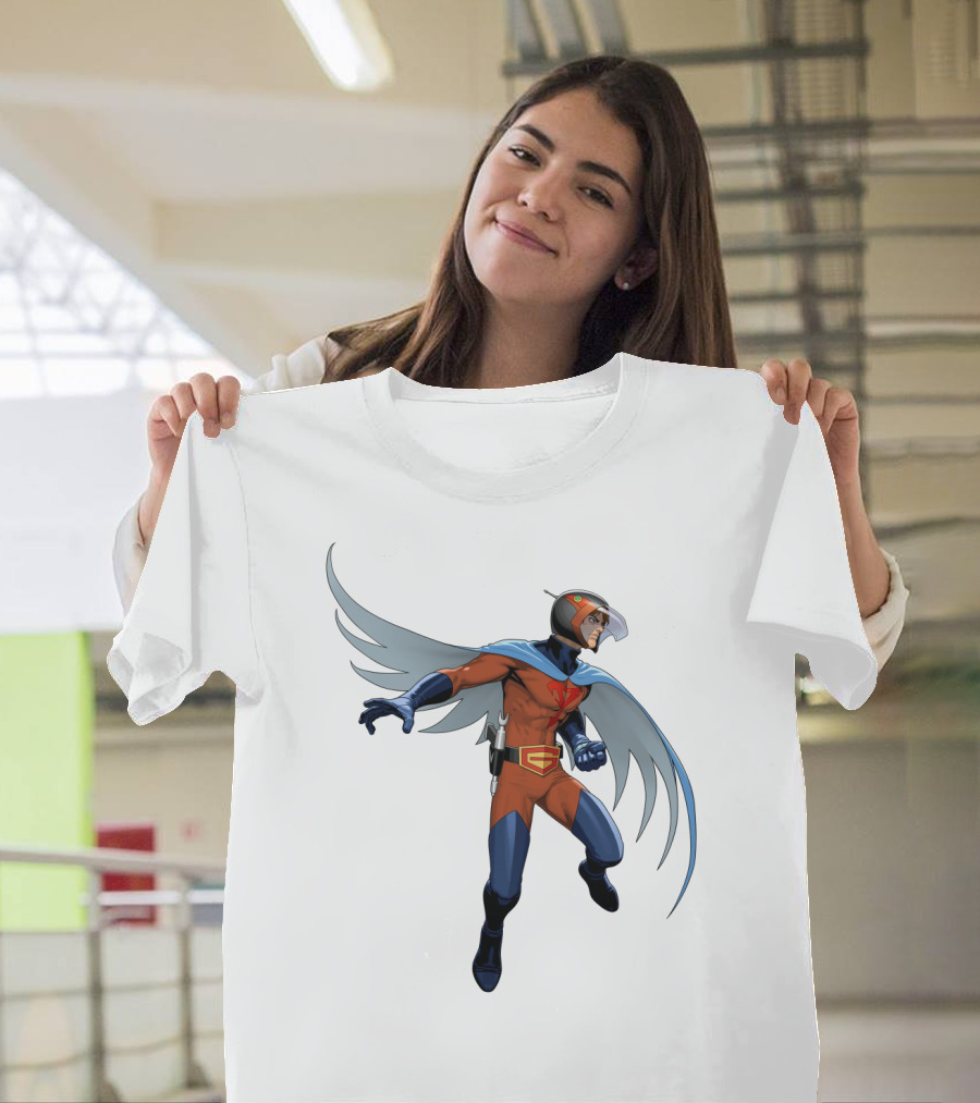 Jason Battle of the Planets G-Force Character with Winged Cape and Helmet T-Shirt