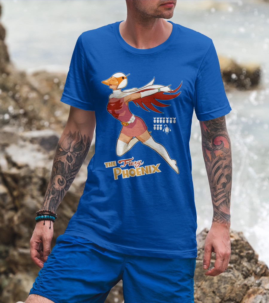 The Fiery Phoenix Winged Hero Vintage Flight T-Shirt