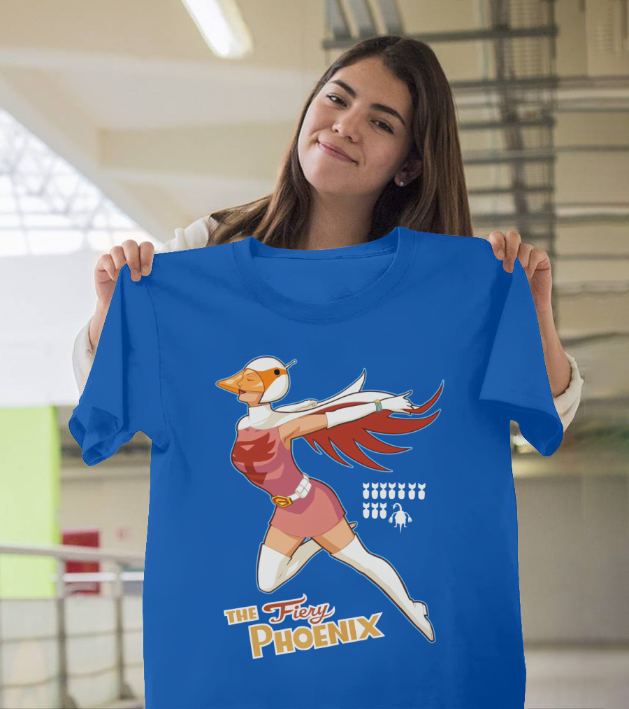 The Fiery Phoenix Winged Hero Vintage Flight T-Shirt