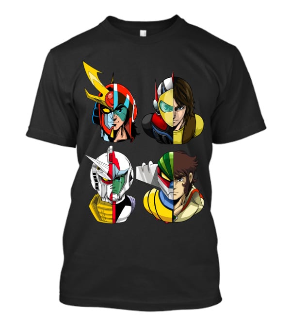 Duke Fleed Jeeg Gundam Daitarn Iconic Mecha Heroes Fusion T-Shirt