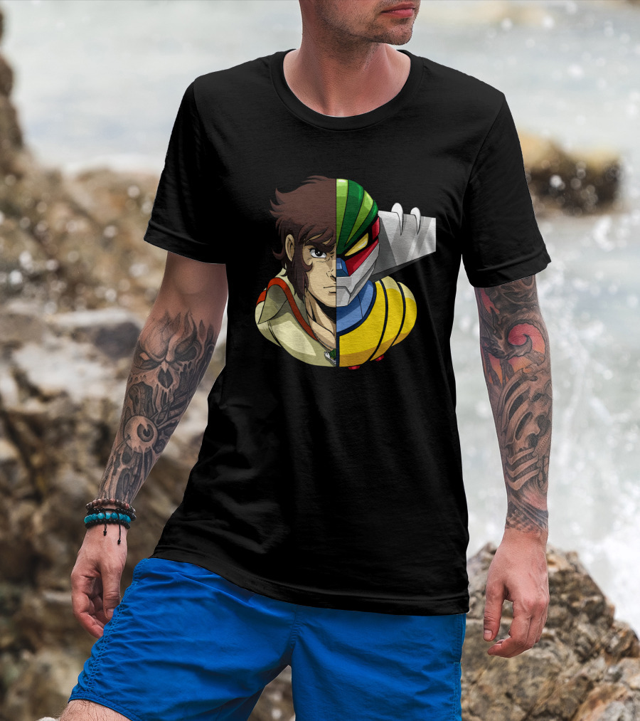 Hiroshi Shiba And Jeeg Robot Anime Fusion T-Shirt