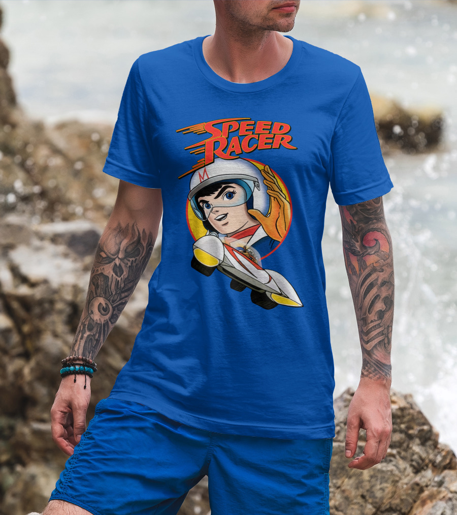 Speed Racer Character With Helmet And Car T-Shirt