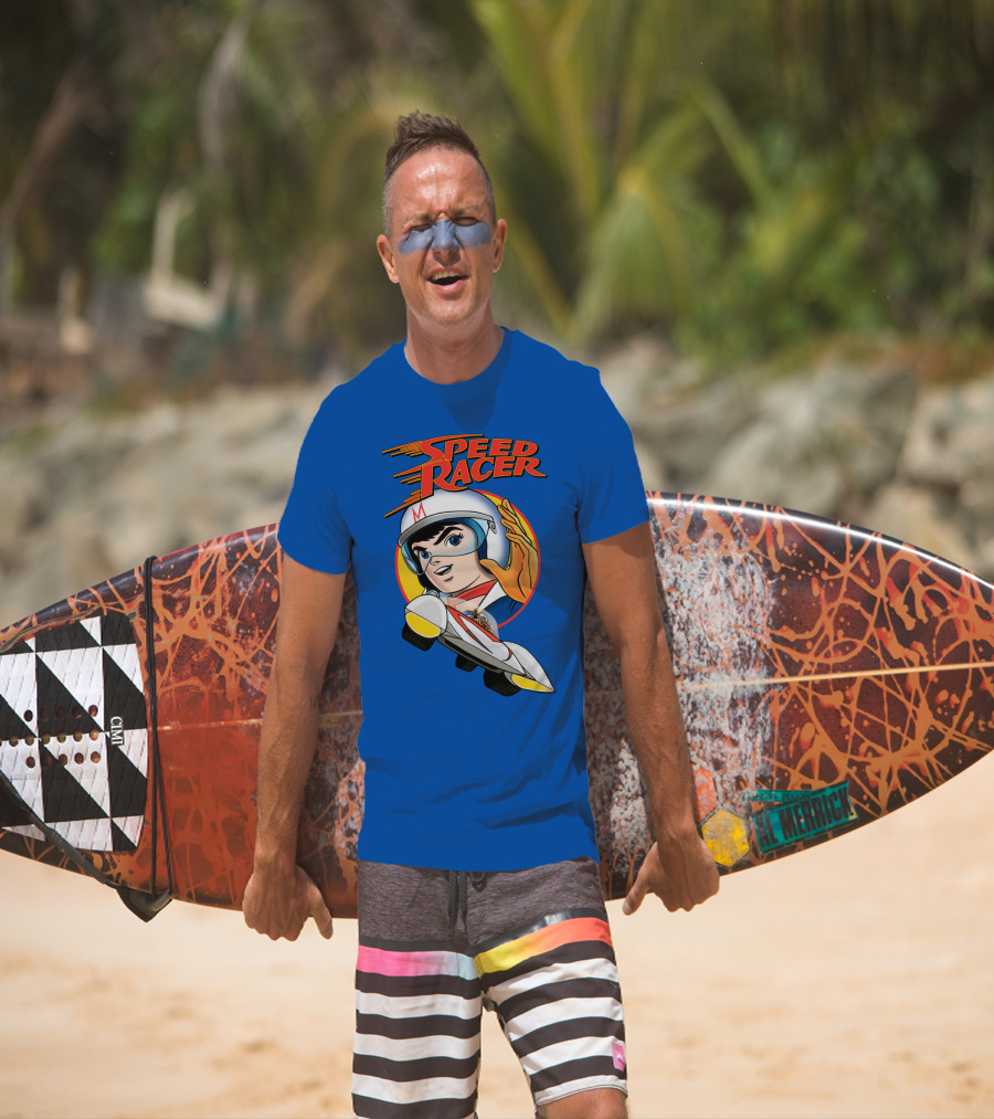 Speed Racer Character With Helmet And Car T-Shirt