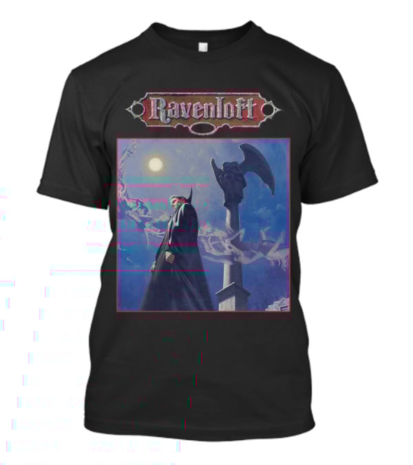 Ravenloft Dungeons And Dragons Vampire Castle Full Moon Gothic T-Shirt