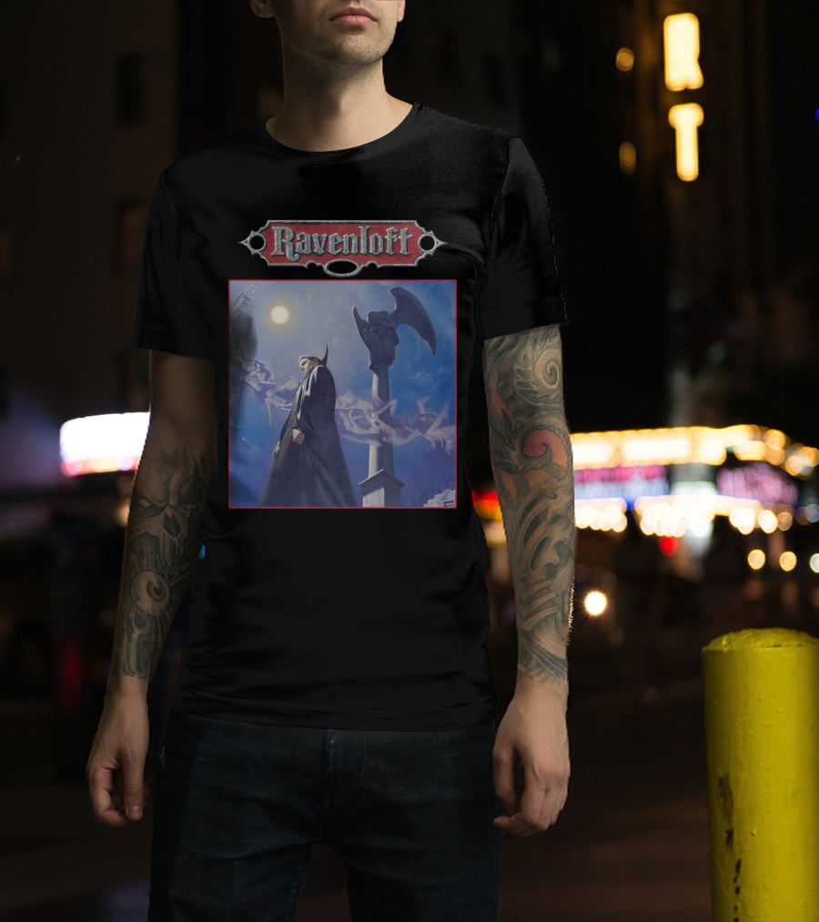 Ravenloft Dungeons And Dragons Vampire Castle Full Moon Gothic T-Shirt