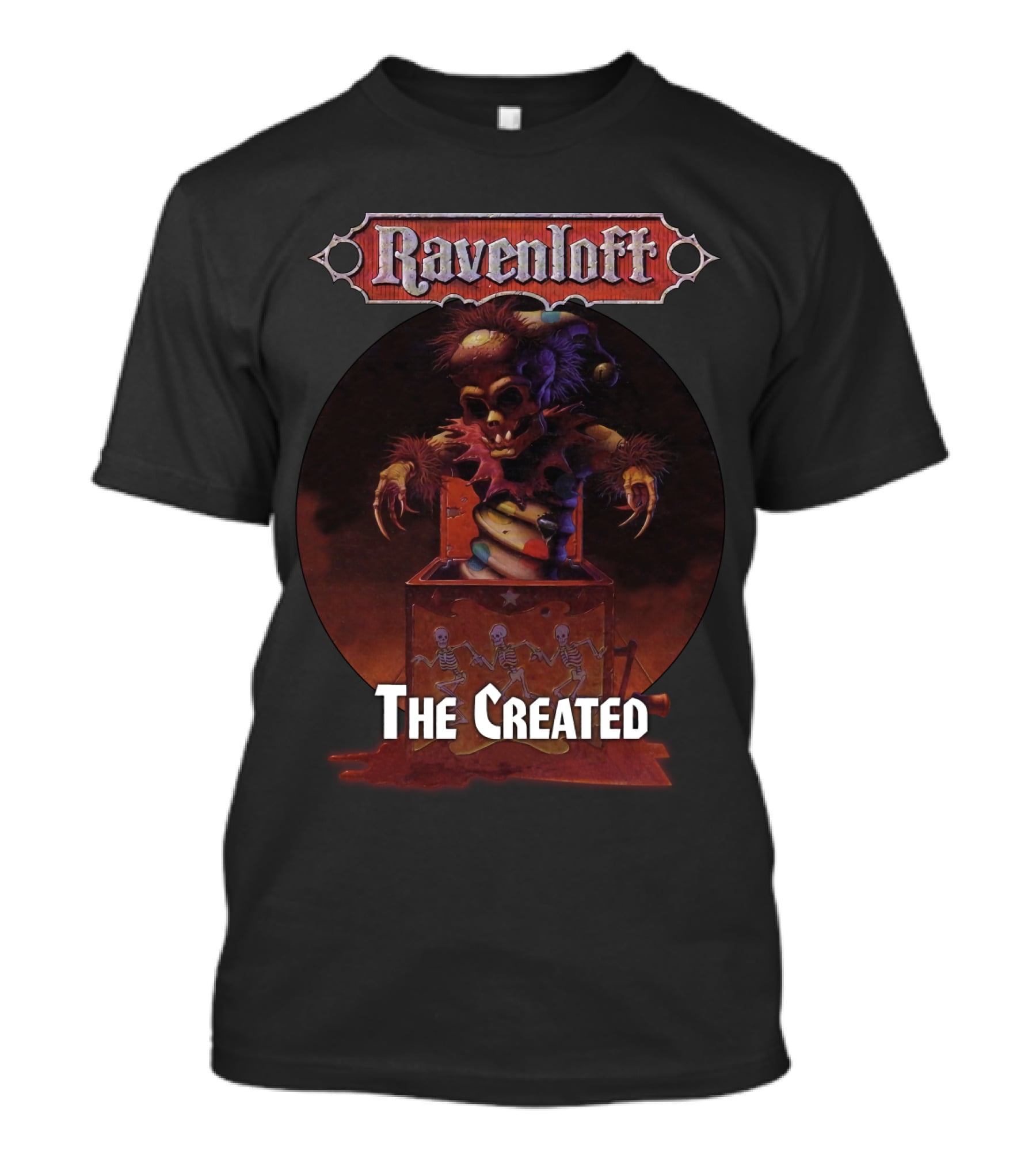 Ravenloft The Created Creepy Puppet Box With Skeletons T-Shirt