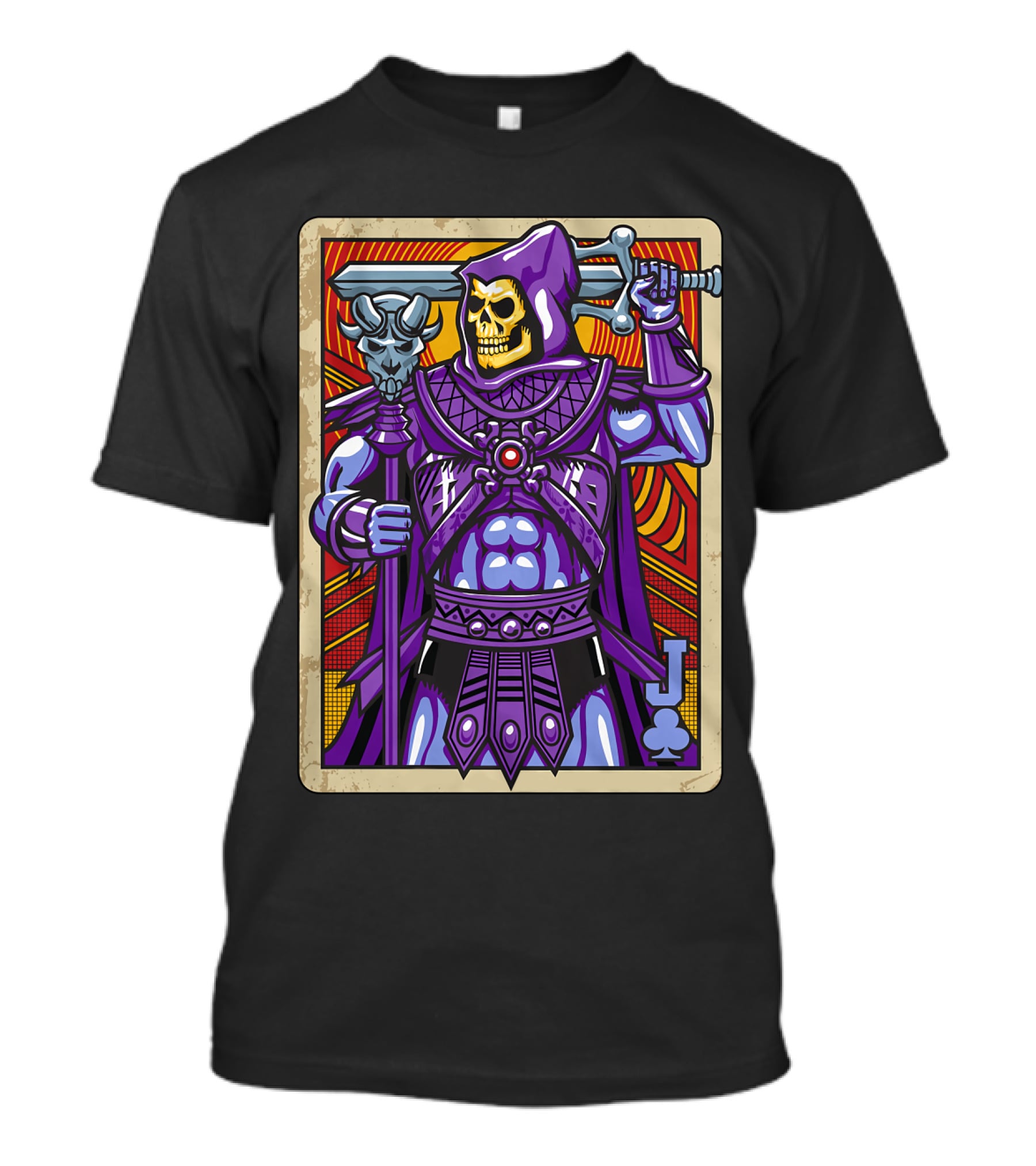 Skeletor Jack Of Clubs Card Retro T-Shirt