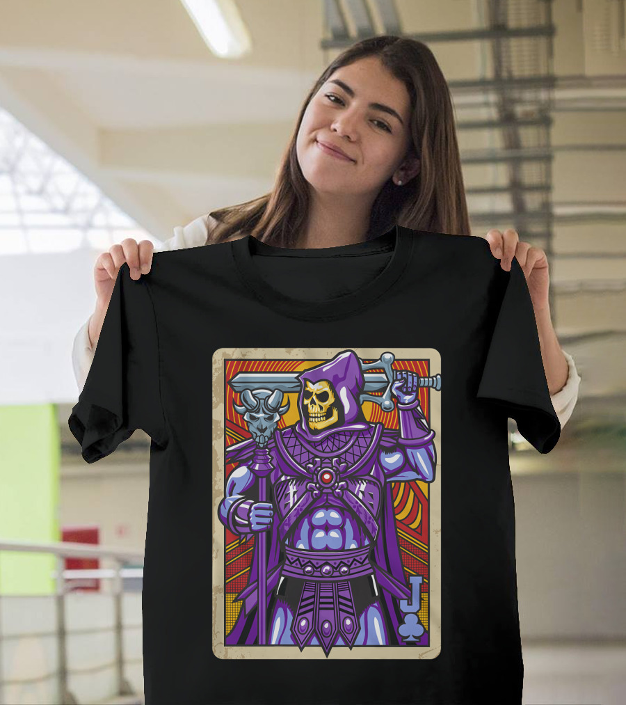 Skeletor Jack Of Clubs Card Retro T-Shirt