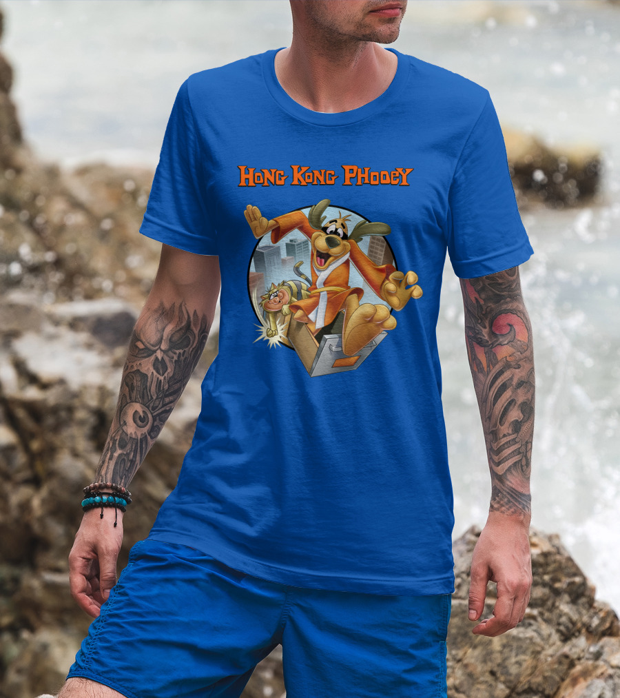 Hong Kong Phooey Animated Character In City Scene T-Shirt