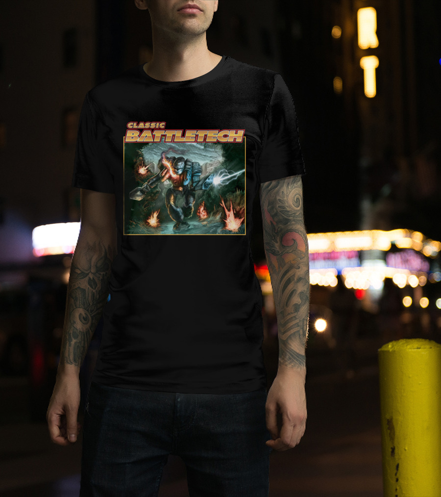Classic BattleTech BTT 3055 Mech Warrior Action Scene T-Shirt