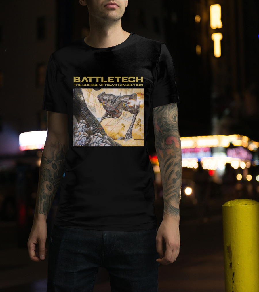 BATTLETECH The Crescent Hawk's Inception Mech Battle Scene T-Shirt