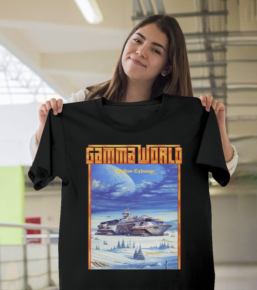 Gamma World Epsilon Cyborgs Snowy Landscape Spaceship Adventure T-Shirt