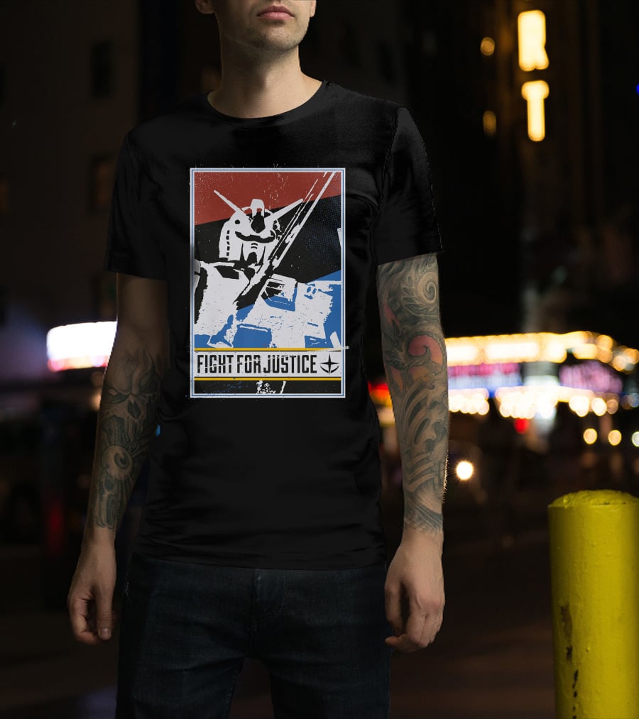 Fight For Justice Gundam Retro T-Shirt