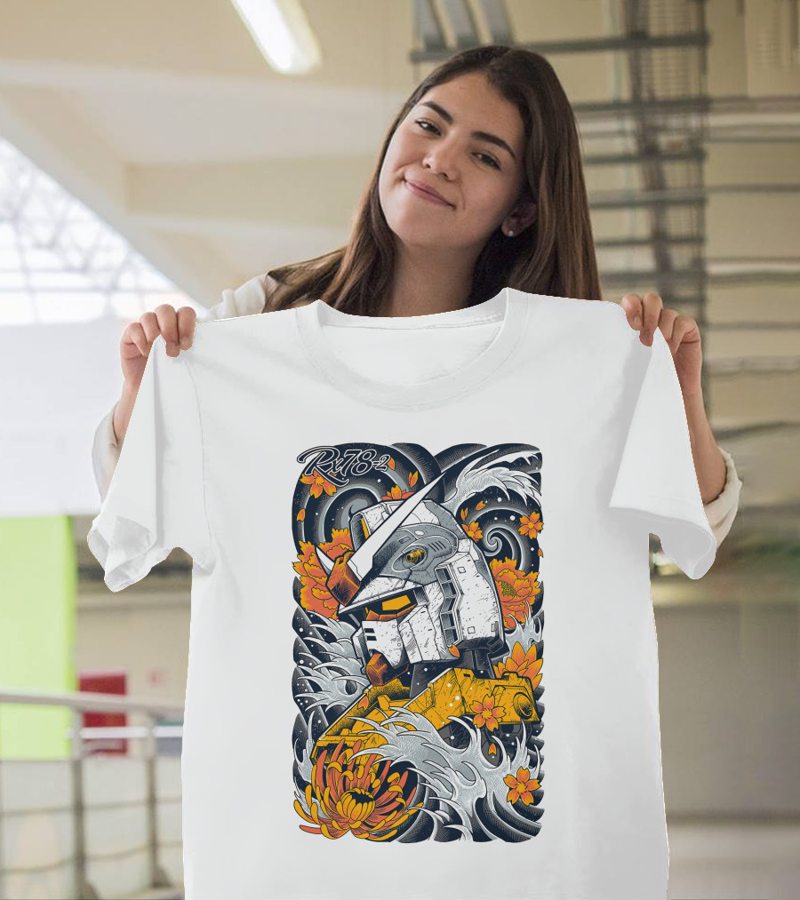 RX-78-2 Gundam Floral Waves T-Shirt