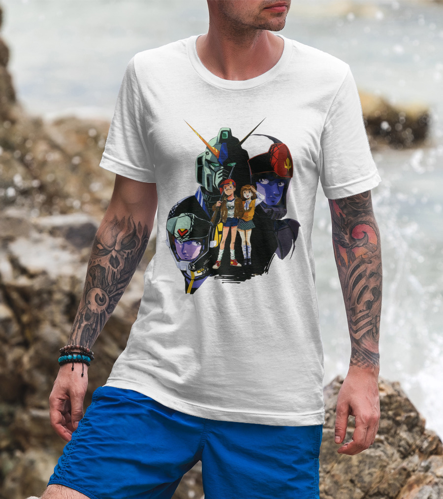 Mobile Suit Gundam Iconic Characters And Mecha Compilation T-Shirt