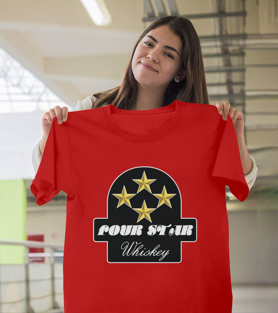 Stroker Ace Four Star Whiskey Gold Stars Emblem T-Shirt