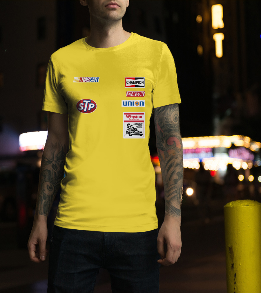 NASCAR STP Champion Simpson Union 76 Winston Cup Series Yellow Suit T-Shirt