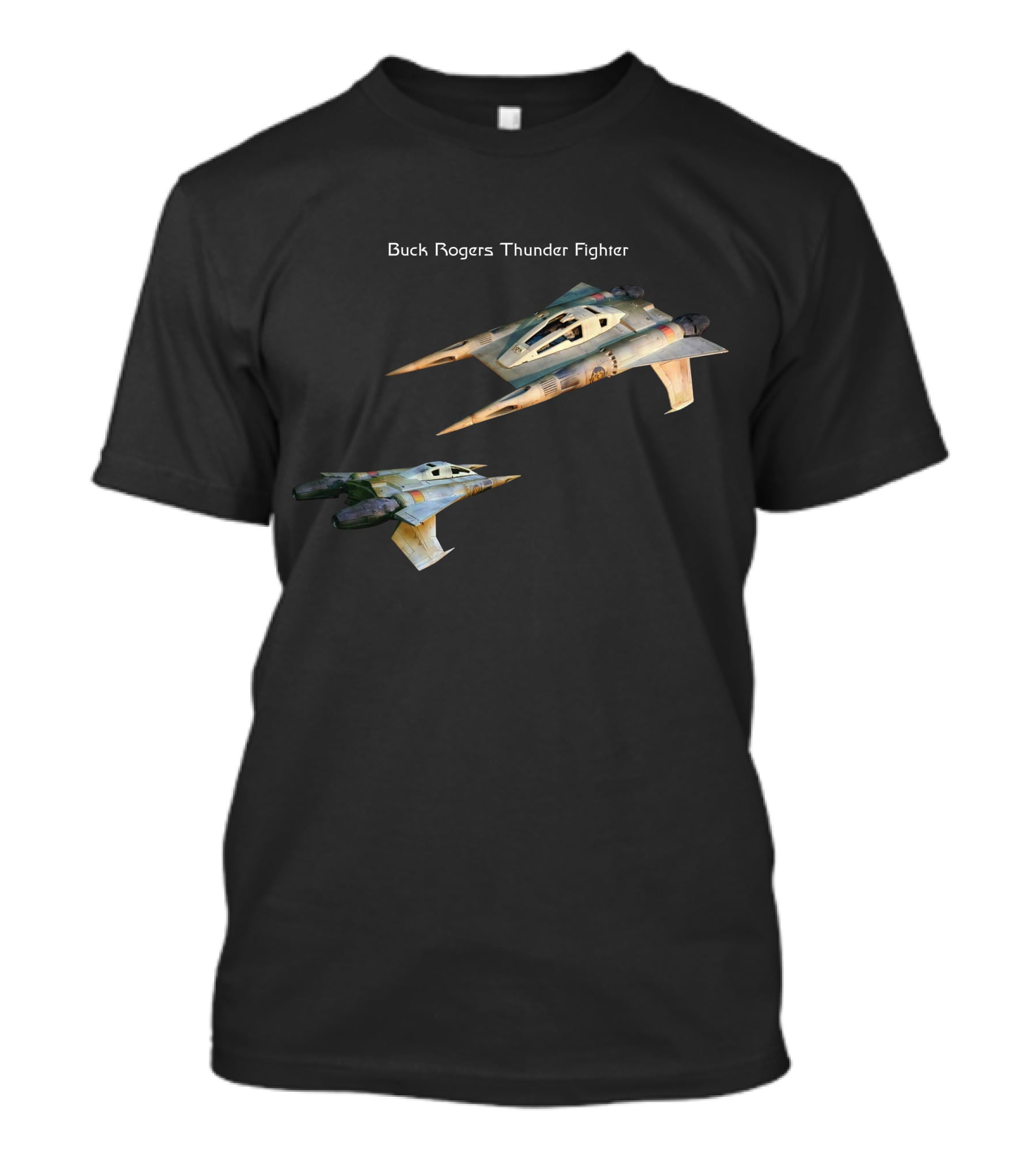 Buck Rogers Thunder Fighter Spaceship Retro Sci-Fi Adventure T-Shirt