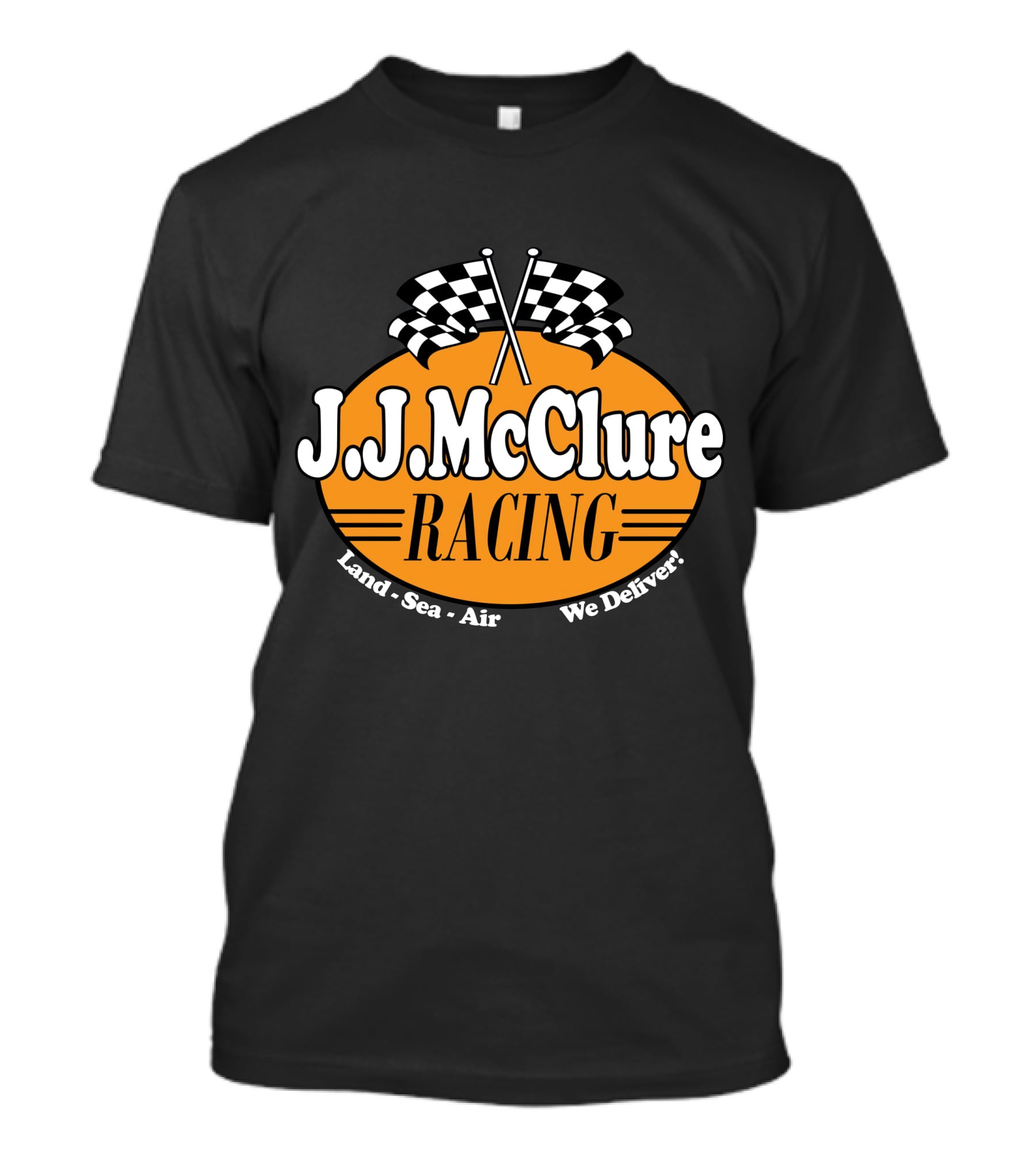 The Cannon Ball Run J.J. McClure Racing Land Sea Air We Deliver T-Shirt