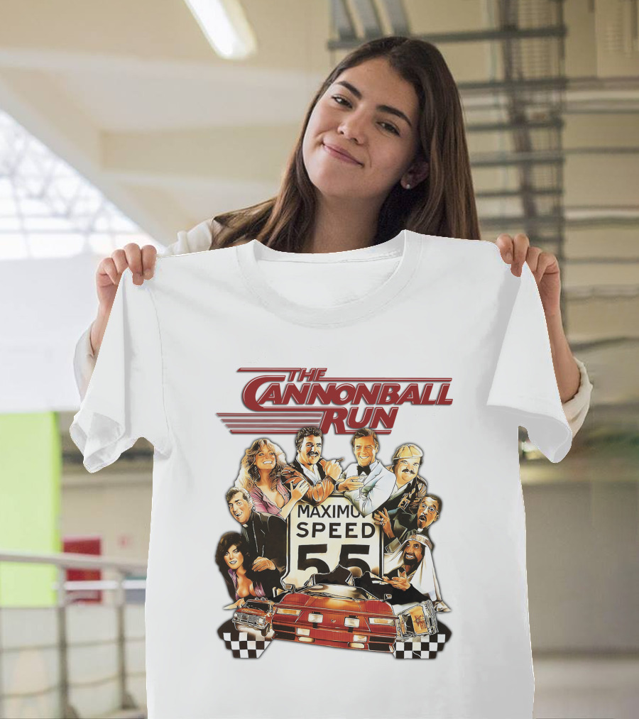 The Cannonball Run Maximum Speed 55 Red Car Racing Adventure T-Shirt