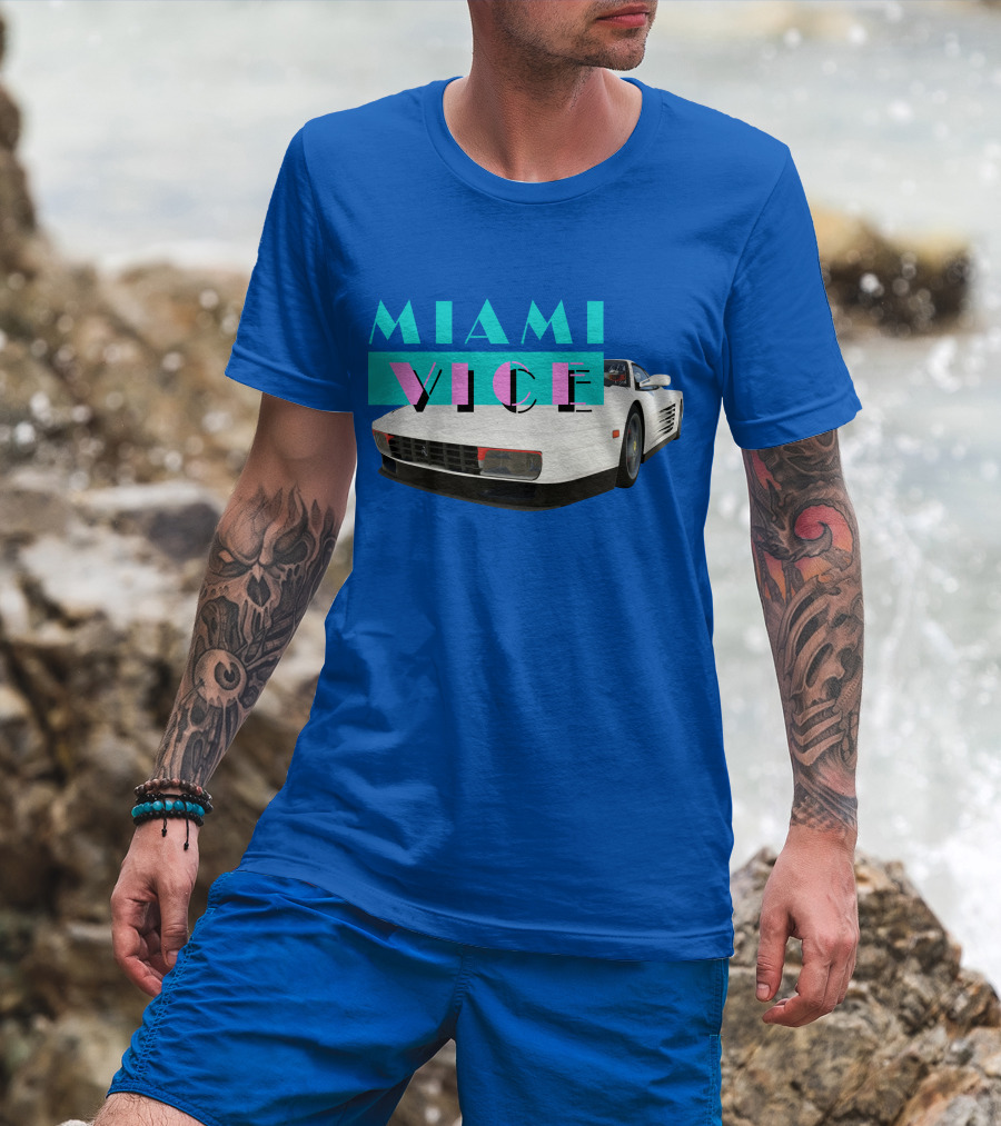 Miami Vice Retro Car T-Shirt