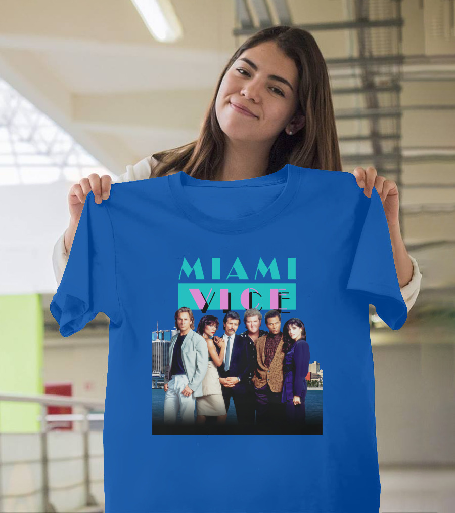MIAMI VICE Retro Classic Cast Cityscape T-Shirt
