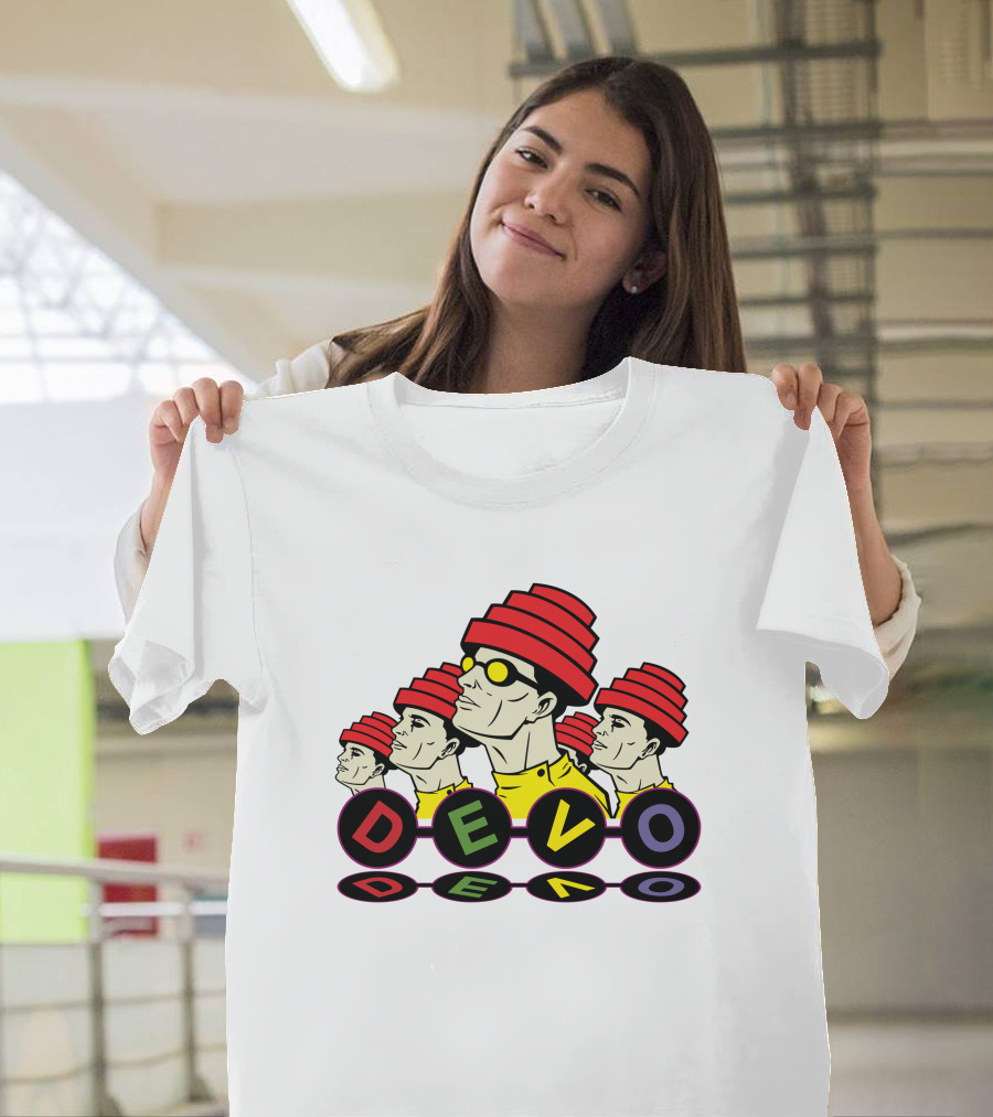 Devo Band Red Hats Yellow Shirts Sunglasses Iconic T-Shirt