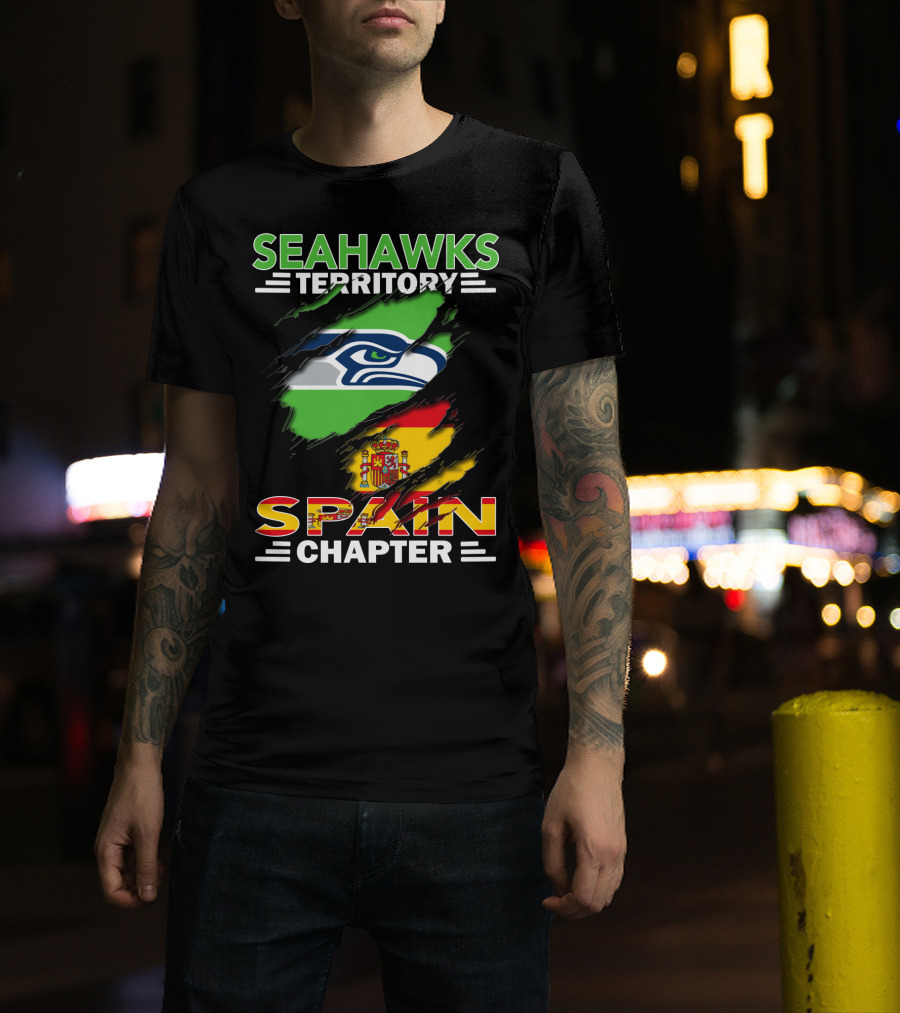 Seahawks Territory Spain Chapter Flag Logo Mix T-Shirt