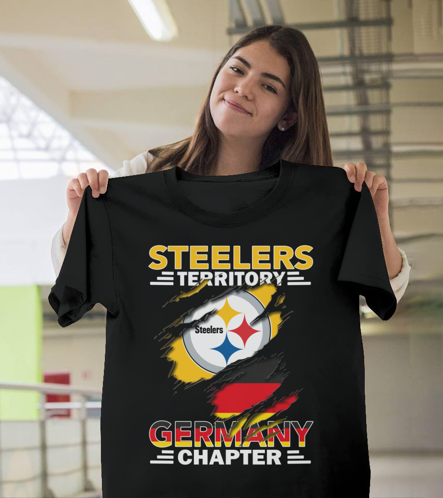 Steelers Territory Germany Chapter Logo with Flag Elements T-Shirt