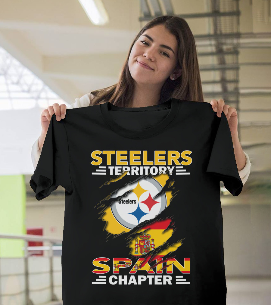 Steelers Territory Spain Chapter Nfl Fan Flag T-Shirt