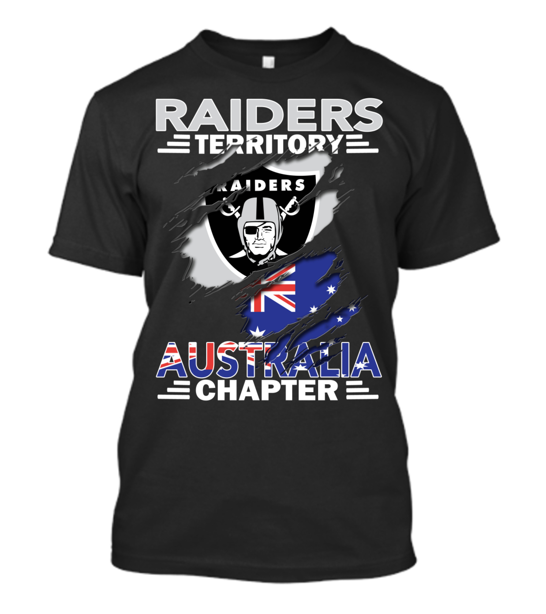 Raiders Territory Australia Chapter Raiders Logo And Australian Flag T-Shirt